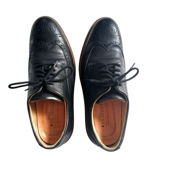 Men's Samuel Hubbard Oxford Shoes Tipping Point Leather with Broguing Black 9 - Picture 10 of 10
